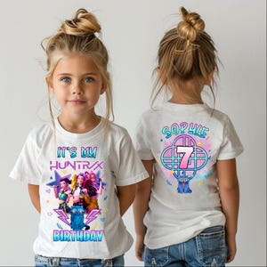 PERSONALISED Huntrix Girl birthday t shirt kids girls boys Fun Tee T-Shirt  party top