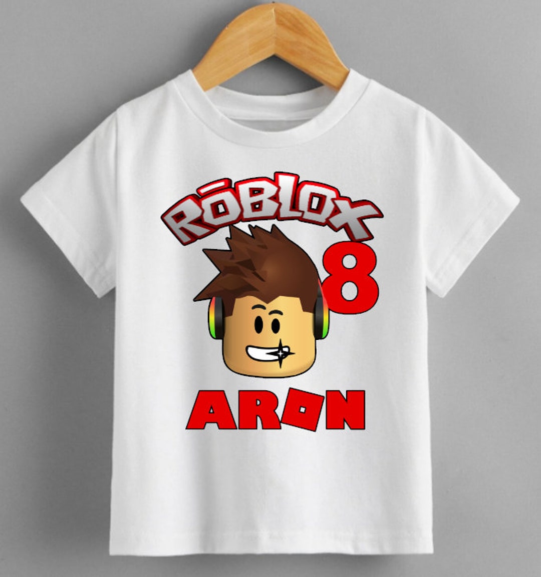 Roblox Boys Personalised Birthday T Shirt Kids Boys Fun Tee T-shirt Top 
