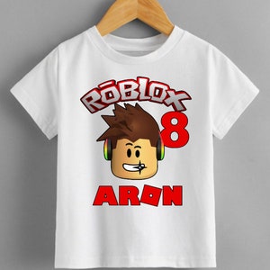 Roblox boys Personalised birthday t shirt kids boys  Fun Tee T-Shirt Top