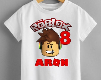 Roblox boys Personalised birthday t shirt kids boys  Fun Tee T-Shirt Top