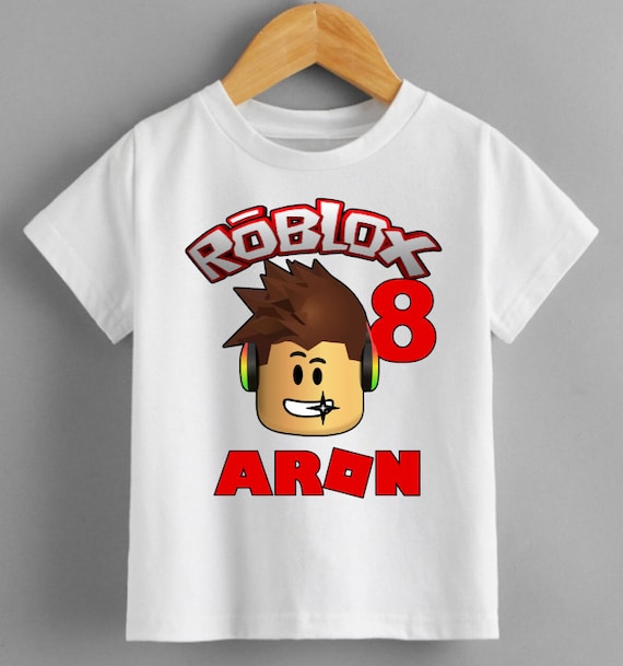Roblox boys Personalised birthday t shirt kids boys Fun Tee T Shirt Top