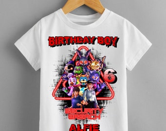Five Nights at Freddy's Personalised birthday t shirt kids boys  Fun Tee T-Shirt Top
