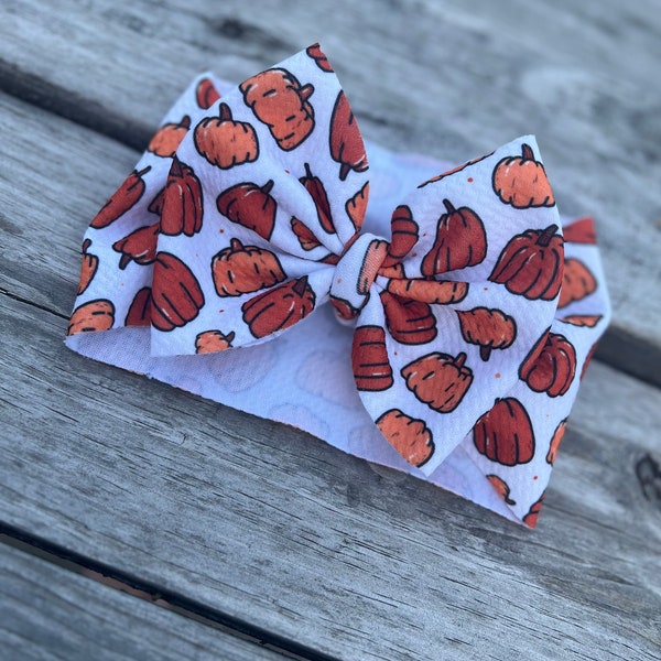 Pumpkin headwrap | fall bow | toddler headwrap | baby headwrap | seasonal bow