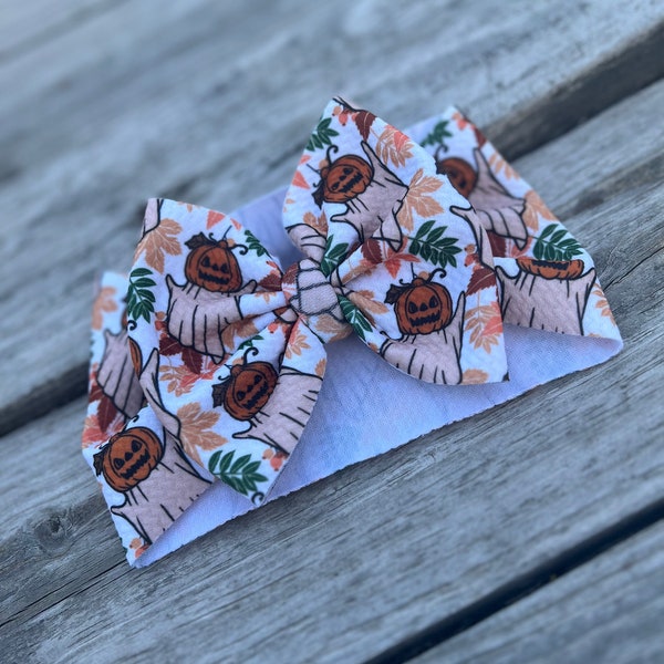 Pumpkin headwrap | fall bow | toddler headwrap | baby headwrap | seasonal bow