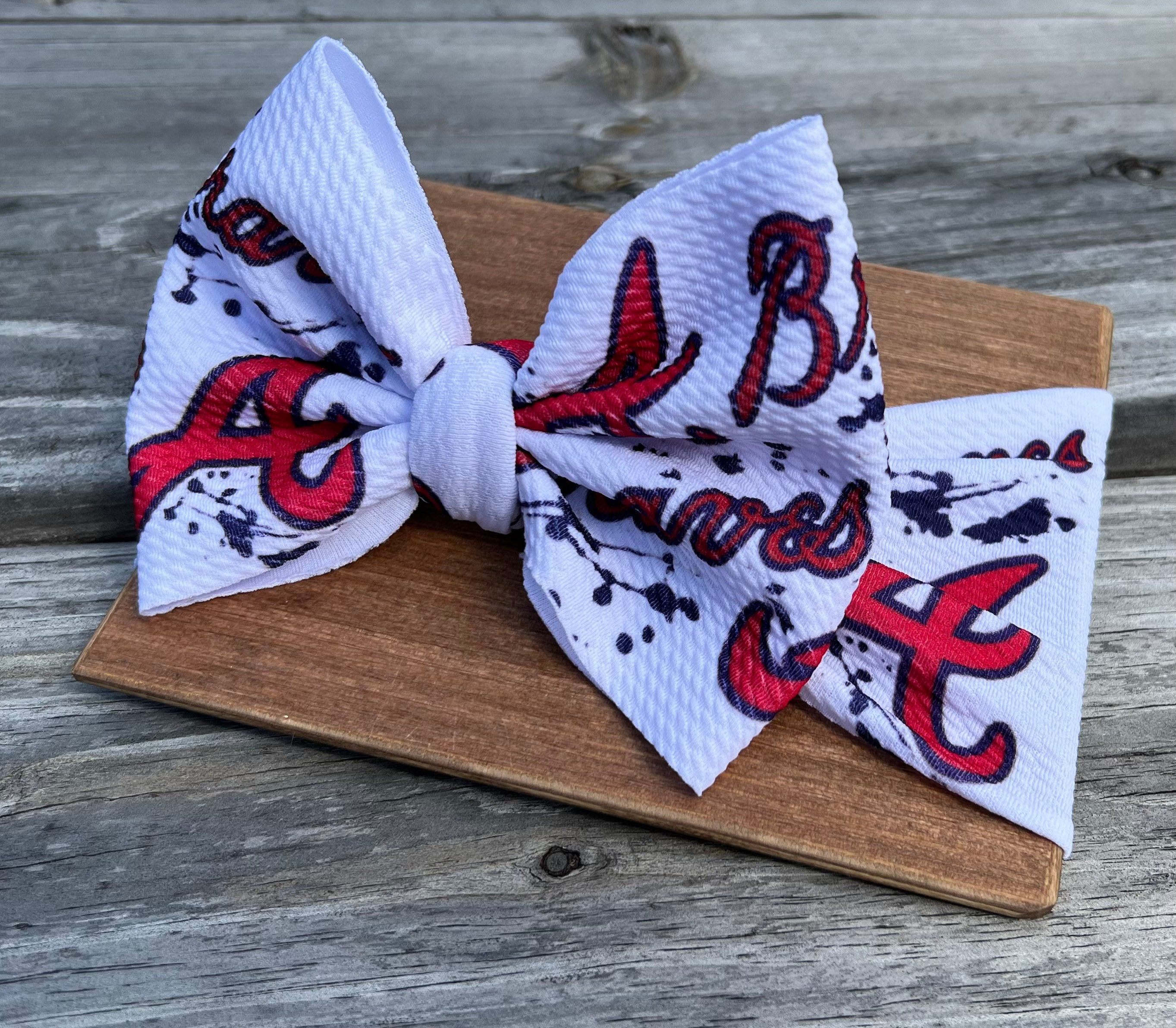 Needles Knots N Bows MLB Girls Cheerleader Atlanta Braves Game Day Outfit, Baby Girls Atlanta Braves Size 3 / Outfit w/Hair Bow