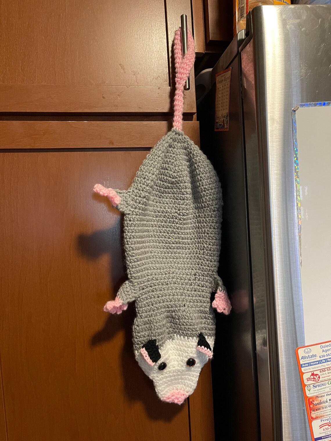 Crochet Opossum Grocery Bag Holder Etsy