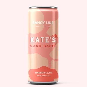 Customized Beverage Skinny Can Label, Personalized For Bachelorette Parties, Customized Seltzer Label, Nashville Can Label