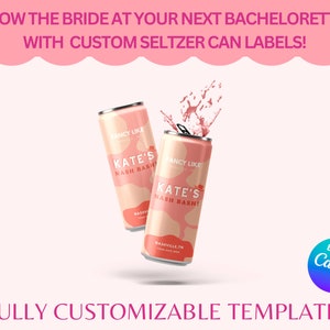 Customized Beverage Skinny Can Label, Personalized For Bachelorette Parties, Customized Seltzer Label, Nashville Can Label