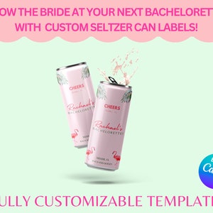 Customized Beverage Skinny Can Label, Personalized For Bachelorette Parties, Customized Seltzer Label, Miami Can Label