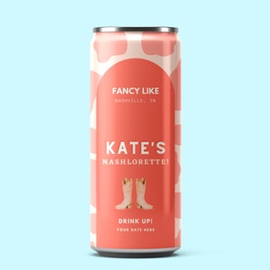 Customized Beverage Skinny Can Label, Personalized For Bachelorette Parties, Customized Seltzer Label, Nashville Can Label