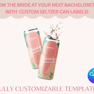 Customized Beverage Skinny Can Label, Personalized For Bachelorette Parties, Customized Seltzer Label, Scottsdale Can Label