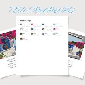 Seascape & Cottage Cross Stitch Pattern Set: Greek Island Coastal Scene (Digital Downloadable PDF Charts) image 3