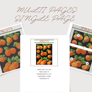 Modern Fruit Cross Stitch Pattern Set: Minimalist Kitchen Art (PDF Download) image 4