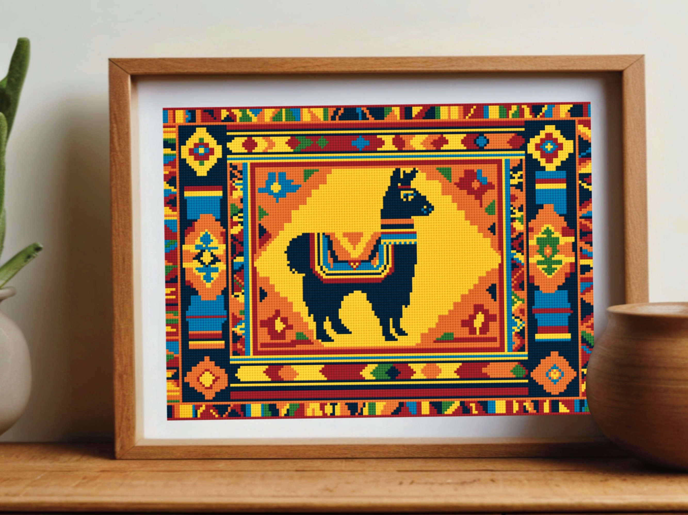 Traditional Peruvian Cross Stitch Llama Pattern, Alpaca Counted X ...