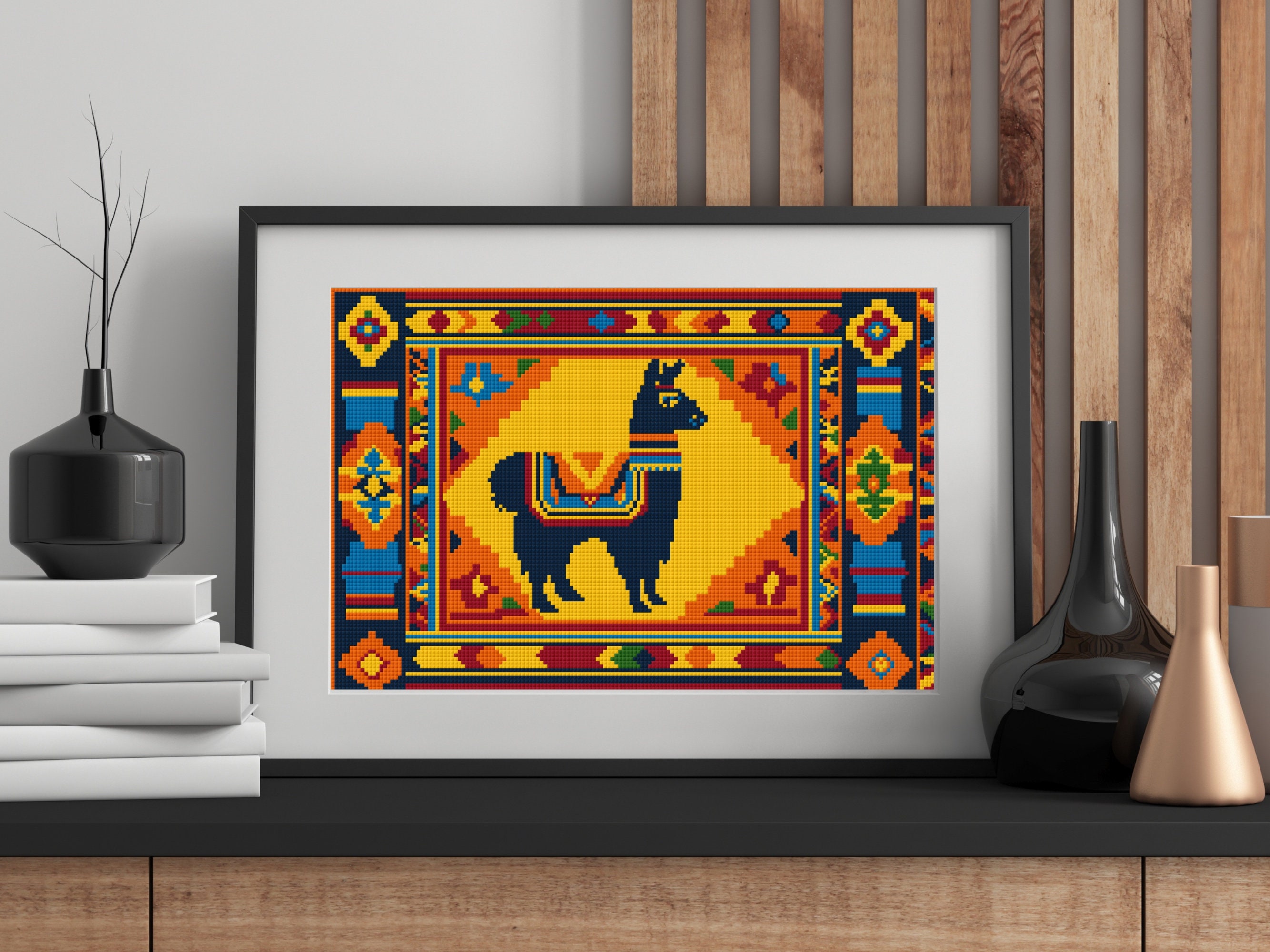 Traditional Peruvian Cross Stitch Llama Pattern, Alpaca Counted X ...