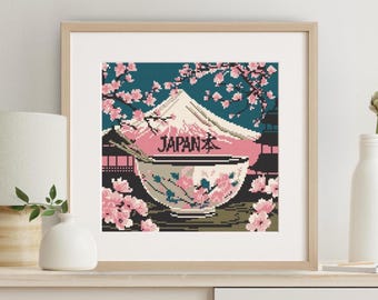 Japanese Cherry Blossoms 5 Cross-stitch Pattern Digital Download