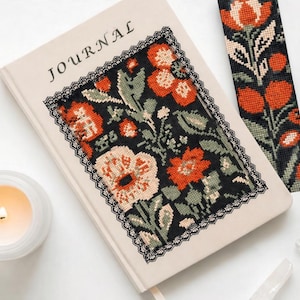 Cross Stitch Journal Cover & Bookmark Patterns: Scandinavian DIY Gift Set (PDF Download)