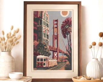 San Francisco Cross Stitch Pattern: Cityscape PDF Chart (Digital Download)