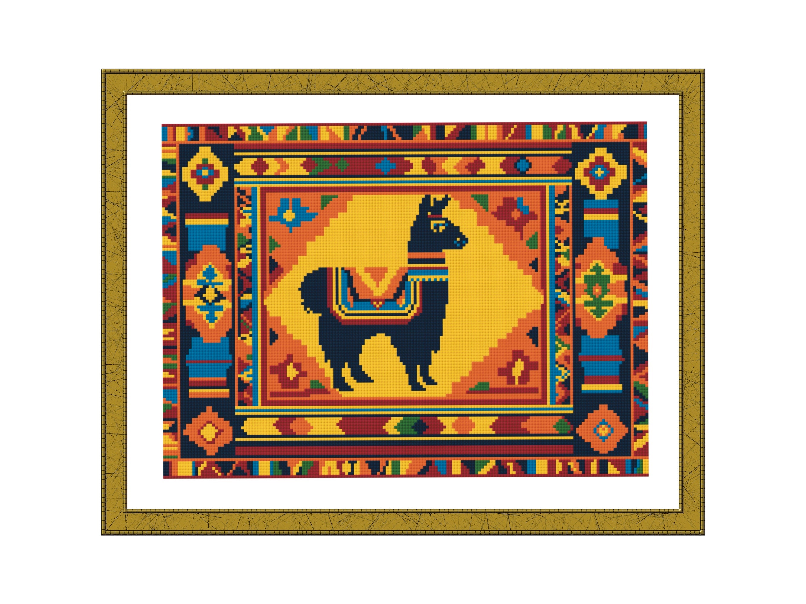 Traditional Peruvian Cross Stitch Llama Pattern, Alpaca Counted X ...