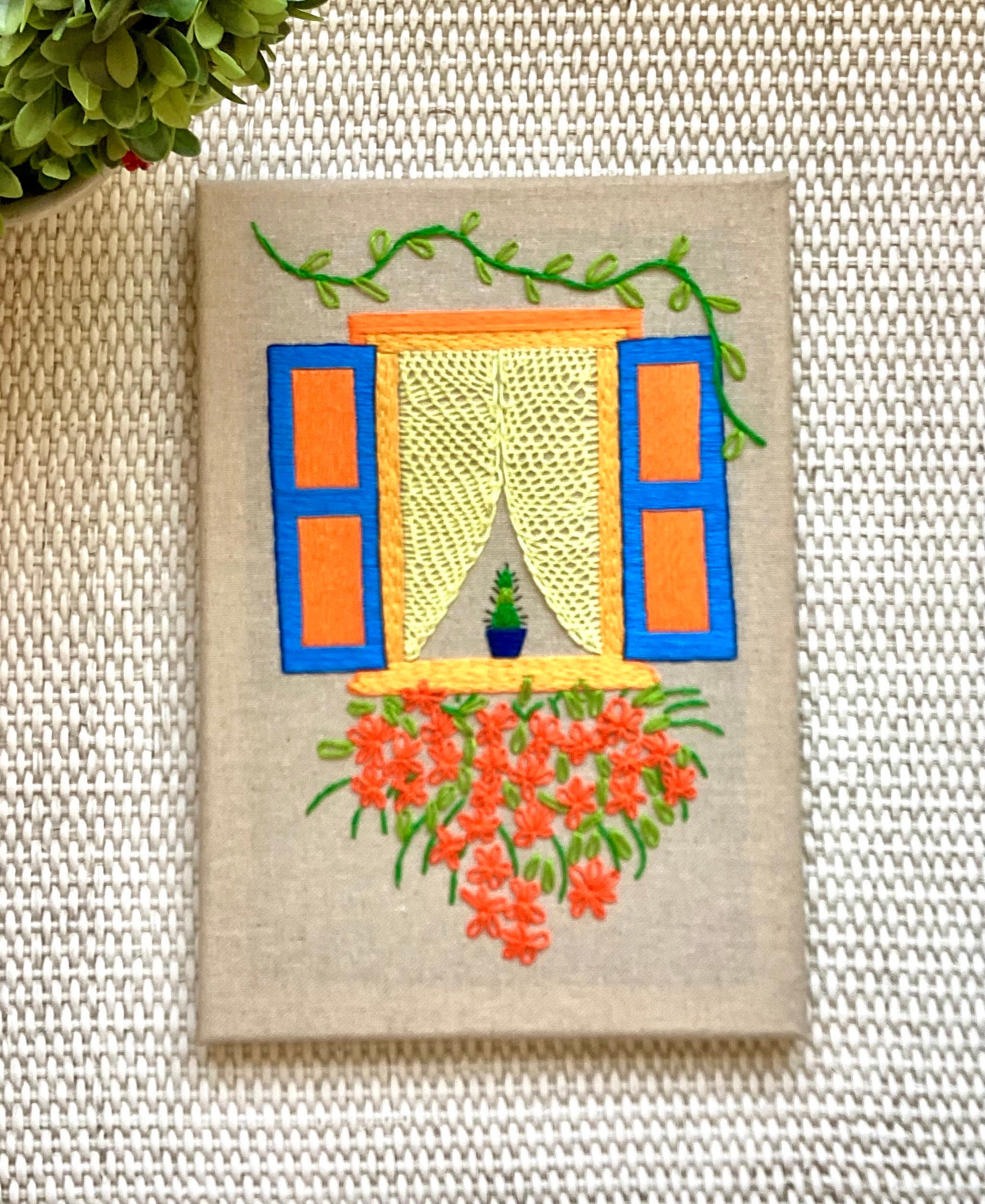 Download Pdf Embroidery on Canvas Pattern. Country Cottage Etsy UK