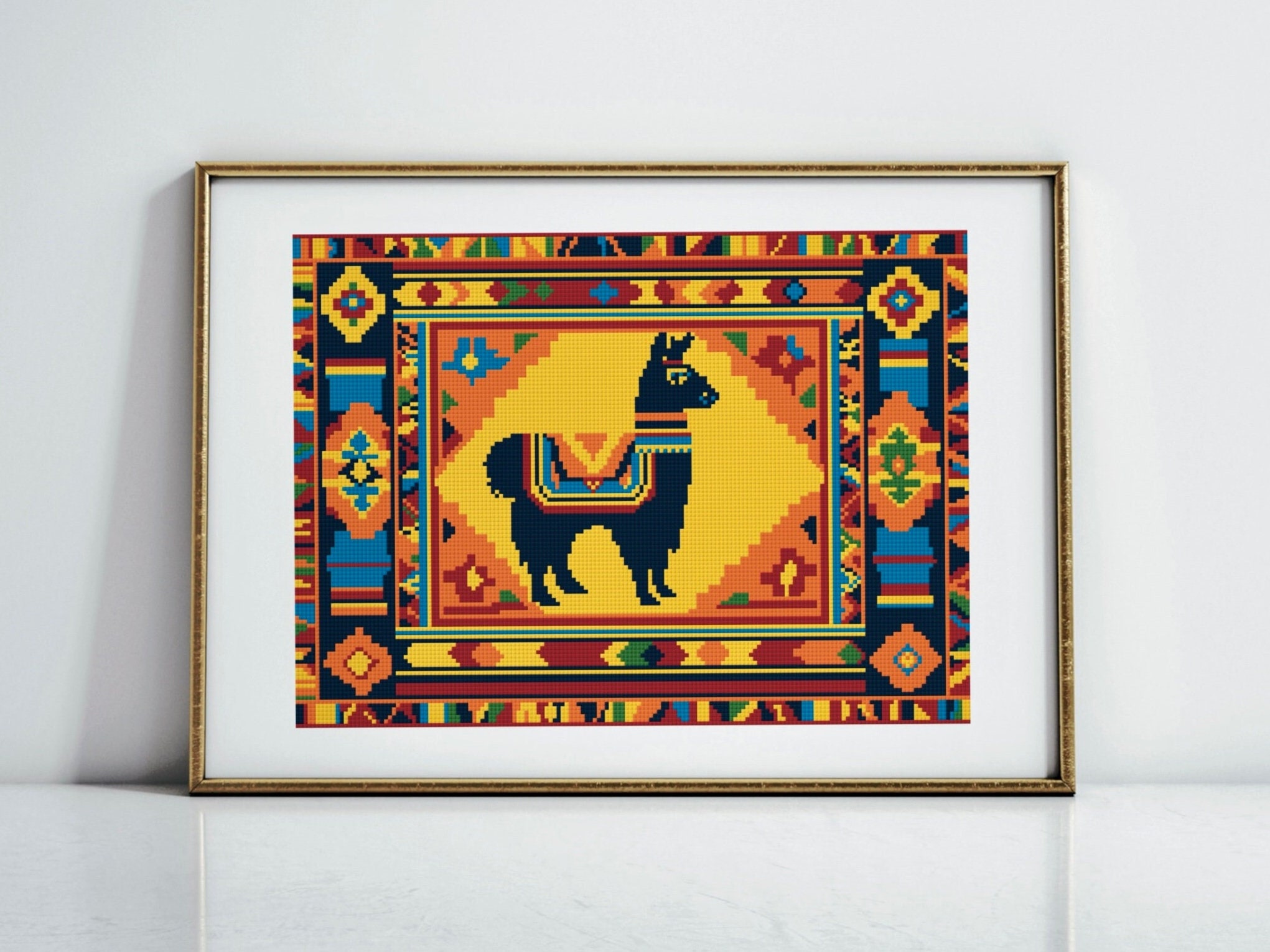Traditional Peruvian Cross Stitch Llama Pattern, Alpaca Counted X ...