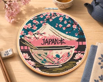Japanese Cherry Blossoms 5 Cross-stitch Pattern Digital Download