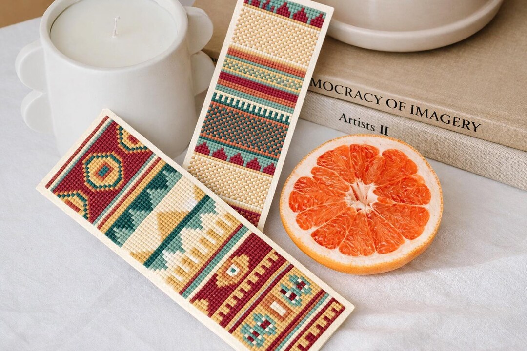 Geometric Aztec Bookmarks Pdf Cross Stitch, Southwestern Folk Art Diy ...