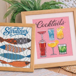 Contemporary cross stitch pdf patterns, Modern bright illustrations for cross stitching