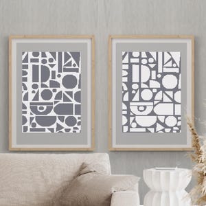 Geometric minimal monochromatic cross stitch pattern set, Abstract single color x-stitch instant download charts, Minimalistic needlepoint