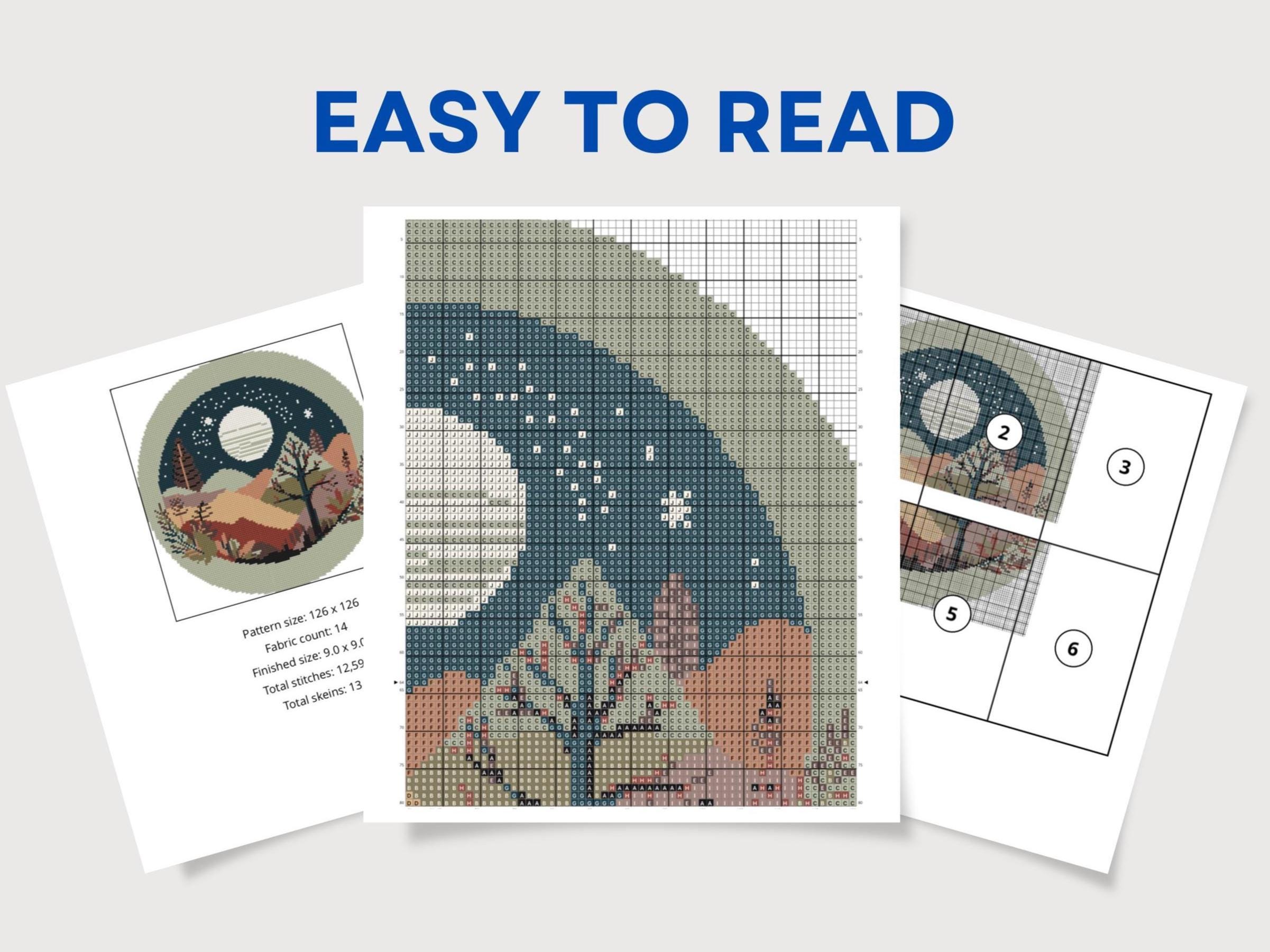 Dawn to Dusk Landscape Cross Stitch Pattern Set (digital Download) - Etsy