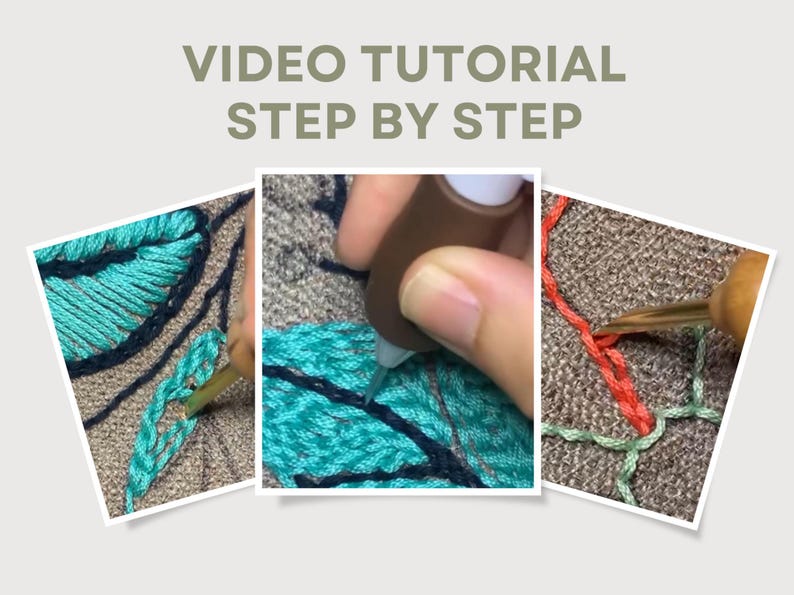 Punch Needle Pattern Step by Step Video Tutorial PDF Digital Download ...