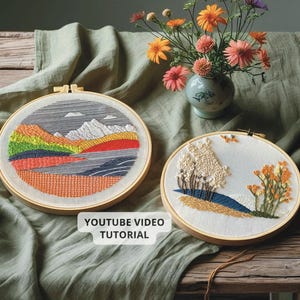 Abstract Landscape Embroidery Patterns: Video & Photo Guide (PDF Files)