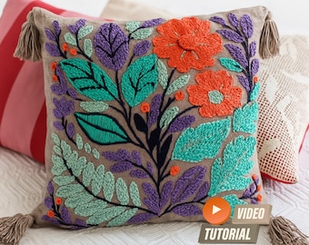 Punch needle pattern step by step video tutorial PDF digital download & free beginner guide