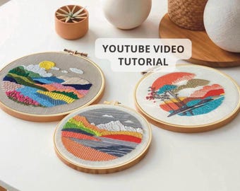 山の初心者向け刺繍パターン PDF ガイド - Etsy 日本
