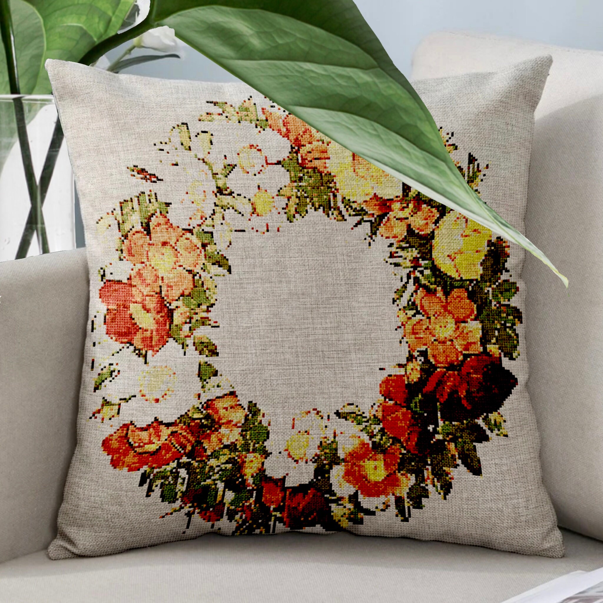 Cross Stitch Pillow Pattern Needlepoint Pillow PDF Xstitch Etsy UK