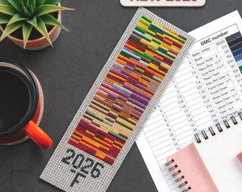 Temperature Bookmark Cross Stitch Pattern: Yearly Stitchalong Chart (PDF Download)