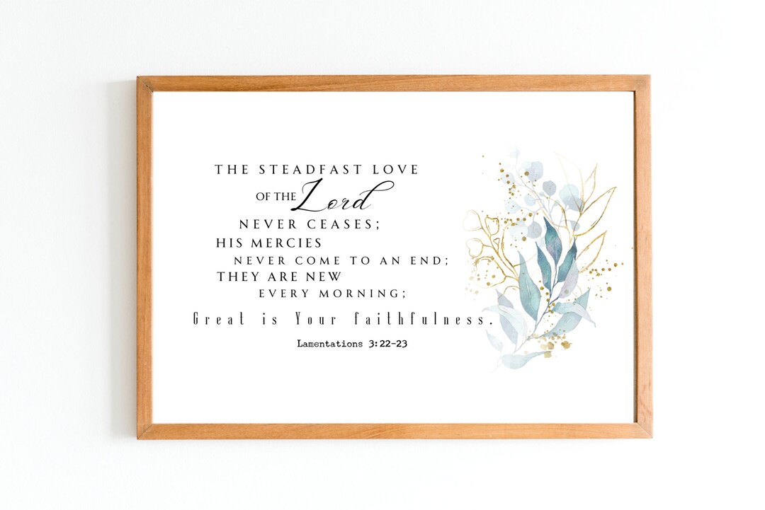 Lamentations 32223 Horizontal Bible Verse Wall Art Printable Wall Art