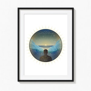 Albert Camus - An Invincible Summer - Landscape Vector Illustration - DIGITAL DOWNLOAD. Wall art.