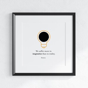 Seneca Graphic Quote - DIGITAL DOWNLOAD - Print file for small square frame. Minimalistic Style Wall Art.