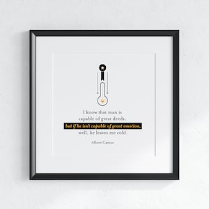 Albert Camus Graphic Quote - DIGITAL DOWNLOAD - Print file for small square frame. Quote from Albert Camus &#39;The Plague&#39;
