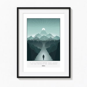 Seneca Quote - Landscape Vector Illustration - DIGITAL DOWNLOAD - Artwork inspired by Seneca's writings and philosophy. Wall art.