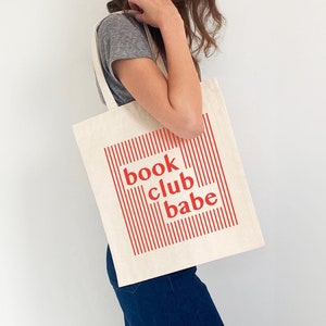 book club babe canvas tote bag gift
