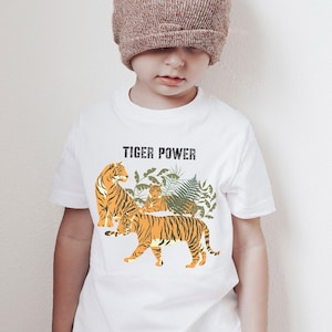 Kids Tiger Shirt, Tiger Power Shirt, Tiger Shirt For Kids, Kids Jungle Shirt, Wild Kid Shirt, Animal Loving Kid, Children&#39;s Tiger Shirt