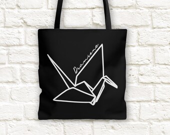 Dramione Manacled Fanfiction Tote Bag, Paper Crane Bookish Accessory