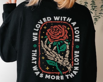 Edgar Allan Poe Sweatshirt, Poet Shirt, Annabel Lee, Literature Gift, Love Poem Sweater, We Loved With A Love, Dark Academia, Back Design