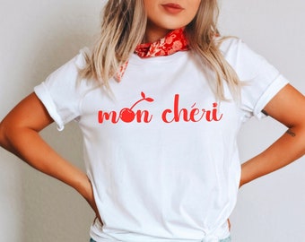 Mon Cheri Cherry Shirt, French Fruit Shirt, Foodie Gift
