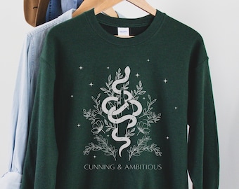 Snake Sweatshirt, Bookish Sweatshirt, Wizard House Sweatshirt, Wizard Sport, Wizard School House, Witchcore, Mystical