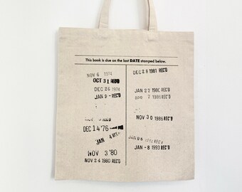 Library Tote Bag, Canvas Tote Bag, Reading Library Bag, Bookish Purse, Book Lover Gift, Book Club, Book Worm, Librarian Gift, Book Bag