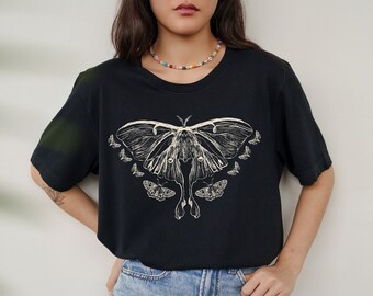 Moth Shirt, Luna Moth, Whimsigoth, Goblincore Shirt, Goblincore Clothing, Granola Girl, Goblin Core, Fairy Grunge Shirt