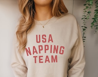 USA Napping Team, Nap Queen Sweatshirt, I Need A Nap, Tired Sweatshirt, Sleeping Shirt, Homebody, Always Tired, Lazy Sweater, Retro Vintage